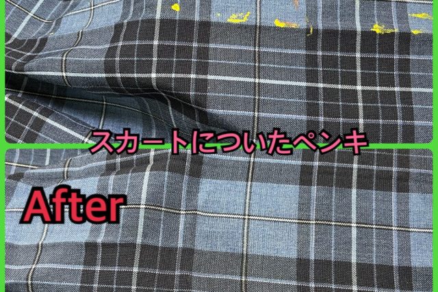 スカートについたペンキしみ抜き